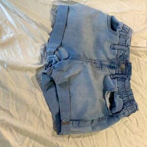 Cat and jack girls high rise paper bag denim shorts